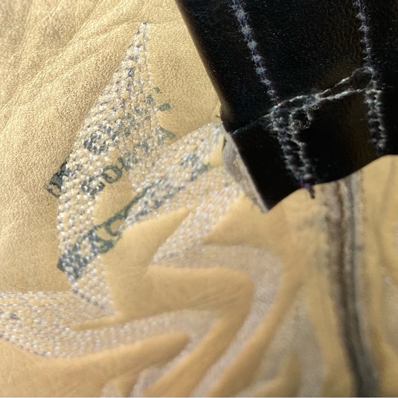 Vintage Western Cowboy Boots Pointy Toes Heels Men's Black Size 7 Conya Leon - Picture 11 of 16